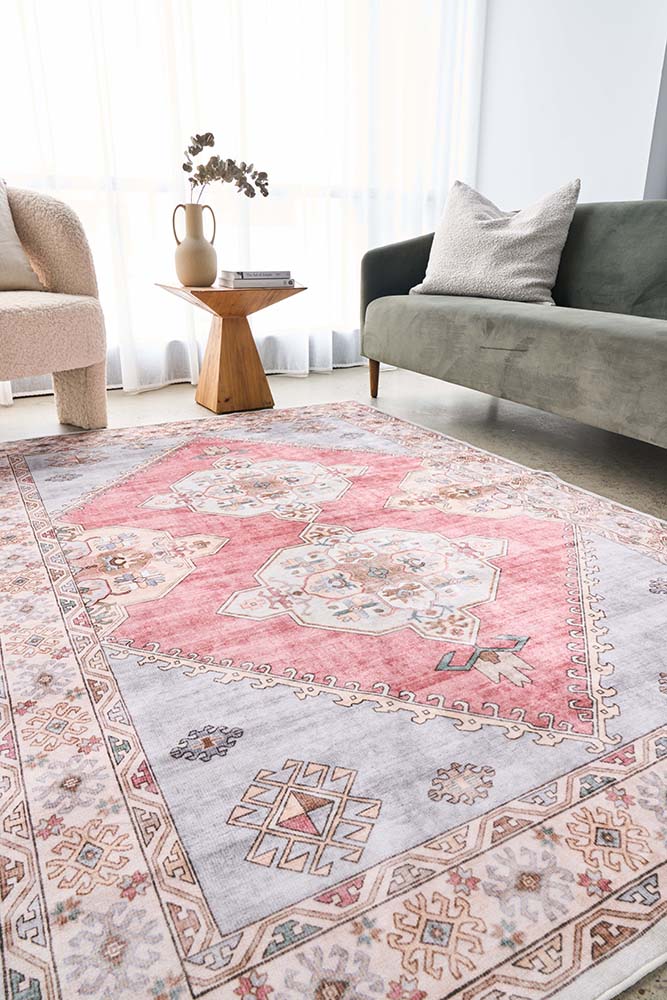 Revive Avril Rose machine washable rug – view 2