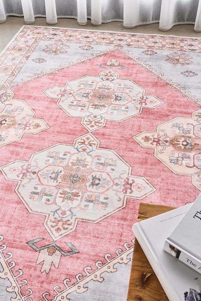 Revive Avril Rose machine washable rug – view 3