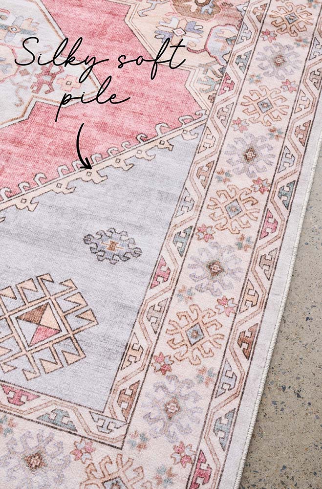 Revive Avril Rose machine washable rug – view 4