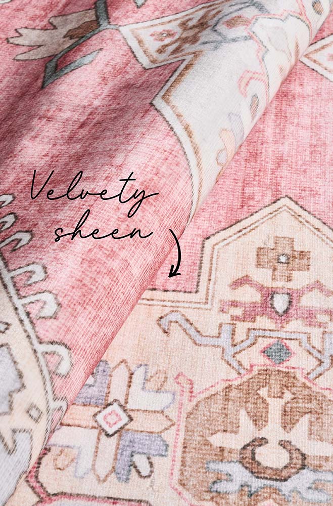 Revive Avril Rose machine washable rug – view 5
