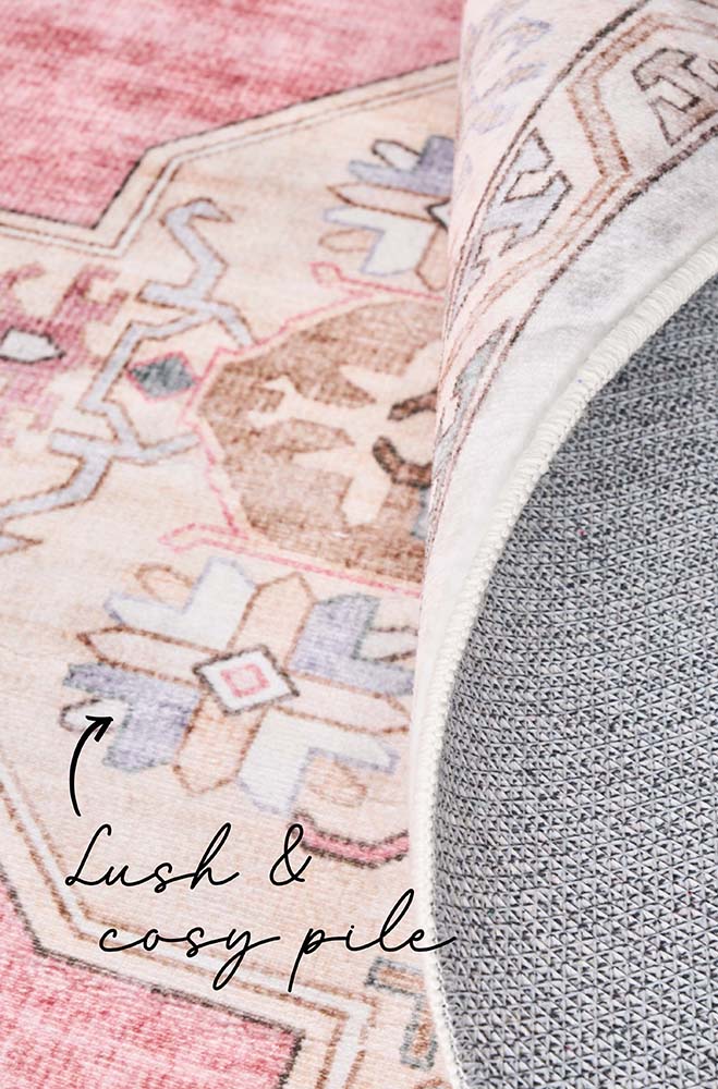 Revive Avril Rose machine washable rug – view 6