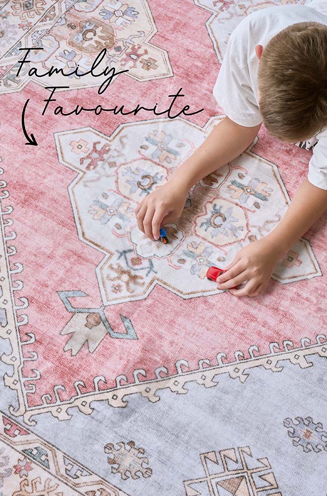 Revive Avril Rose machine washable rug – view 8