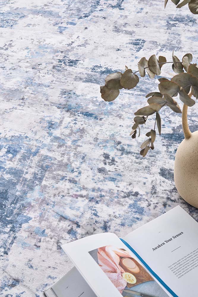 Revive Cato Blue machine washable rug – view 3