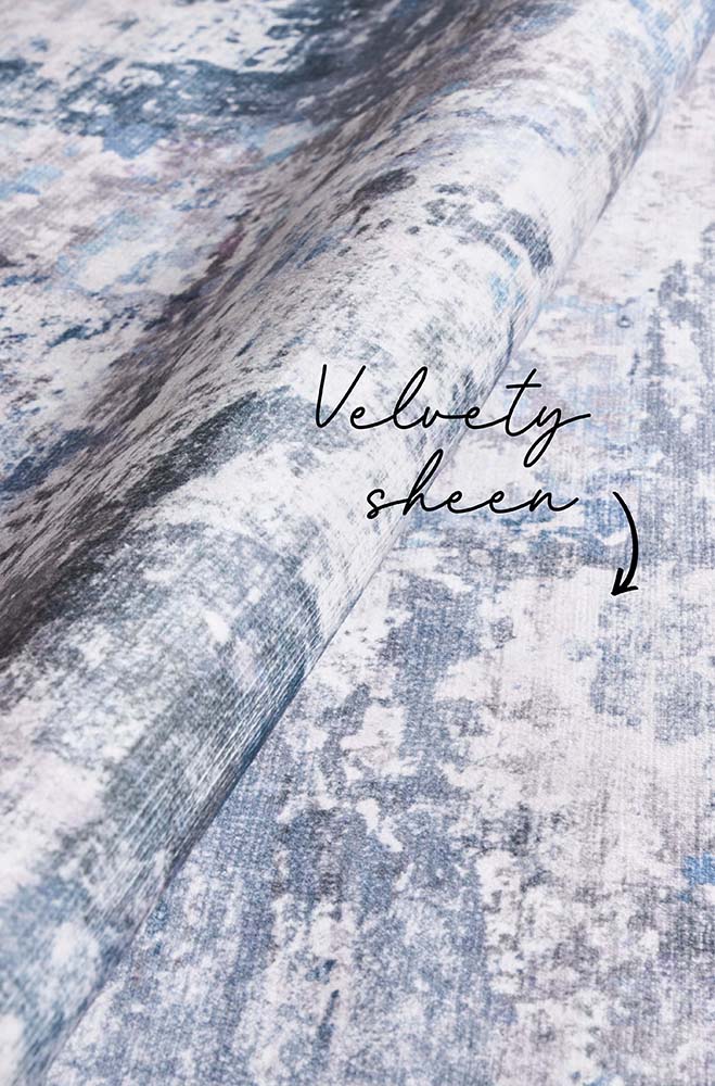 Revive Cato Blue machine washable rug – view 5