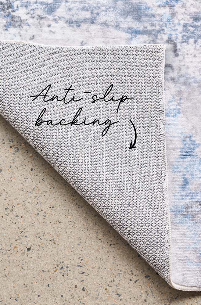 Revive Cato Blue machine washable rug – view 7