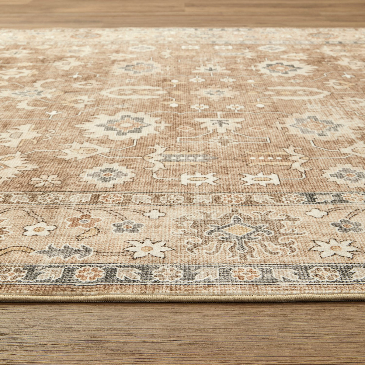 Revive Enzo Brown machine washable rug – view 3