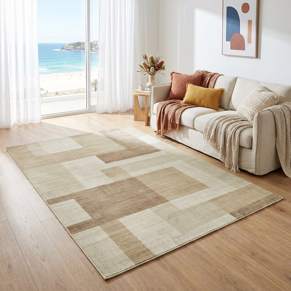Revive Jaye Beige machine washable rug – view 2