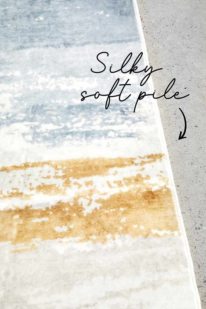 Revive Kyle Blue machine washable rug – view 4