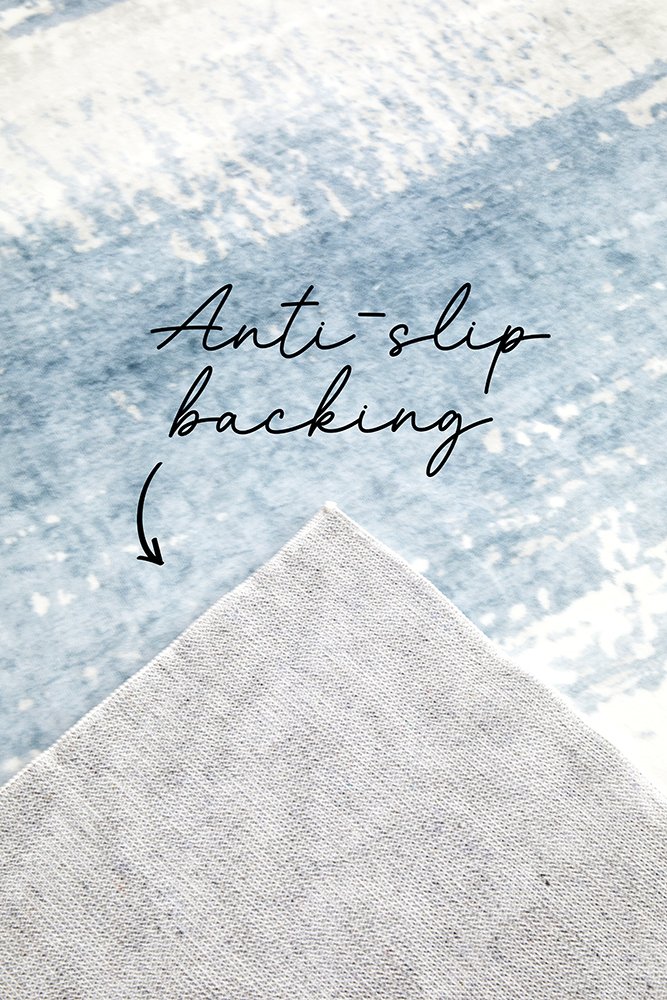 Revive Kyle Blue machine washable rug – view 5