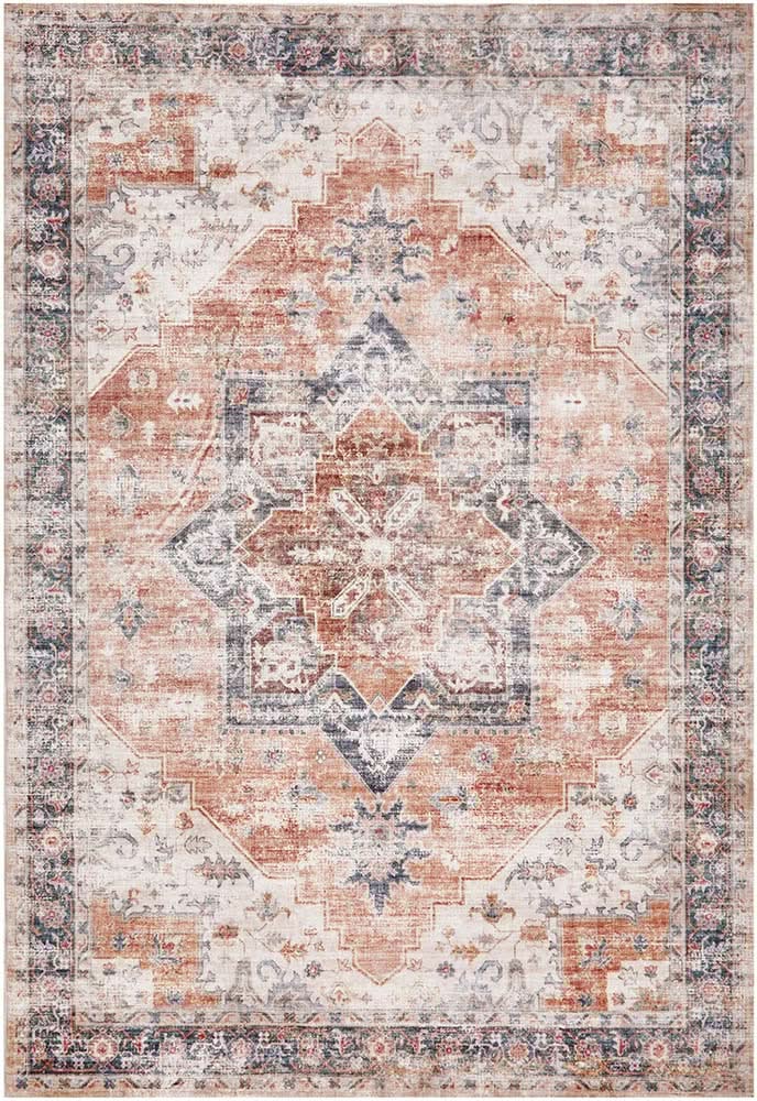Revive Lila Rust machine washable rug – view 1