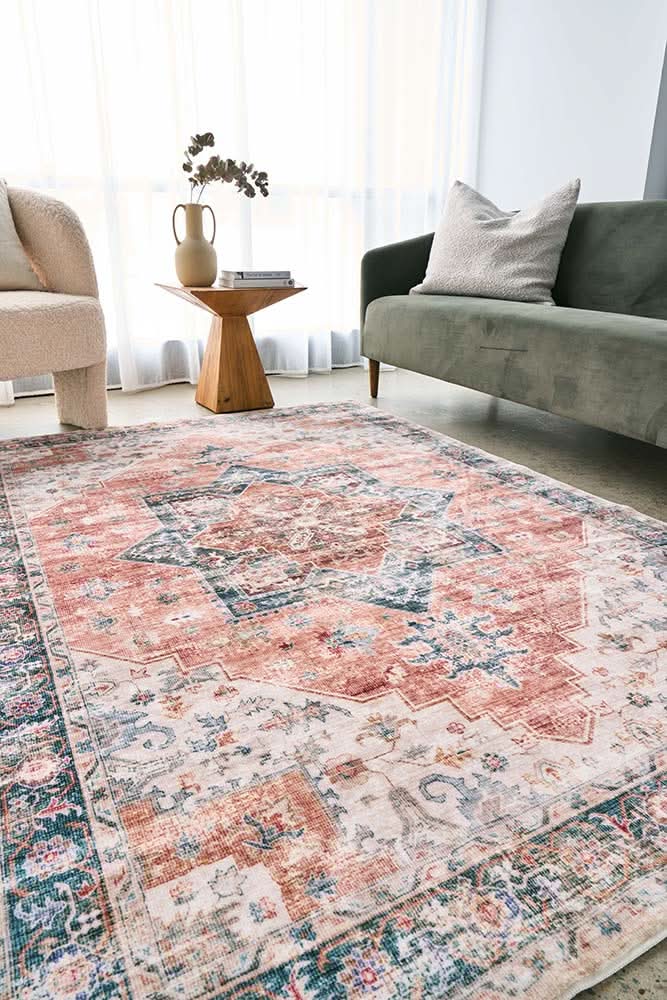 Revive Lila Rust machine washable rug – view 2