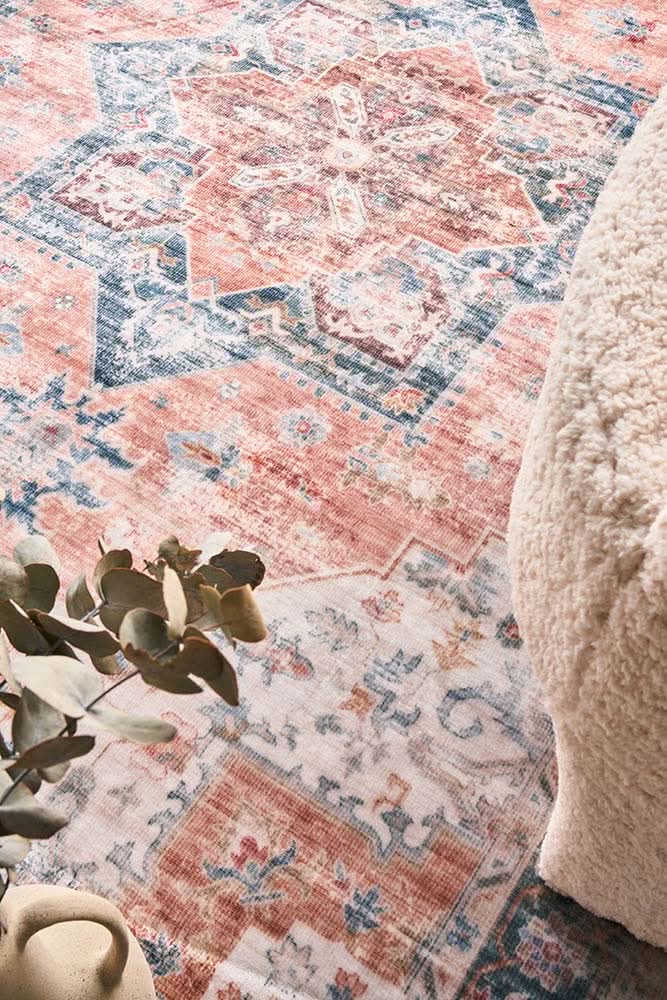 Revive Lila Rust machine washable rug – view 3