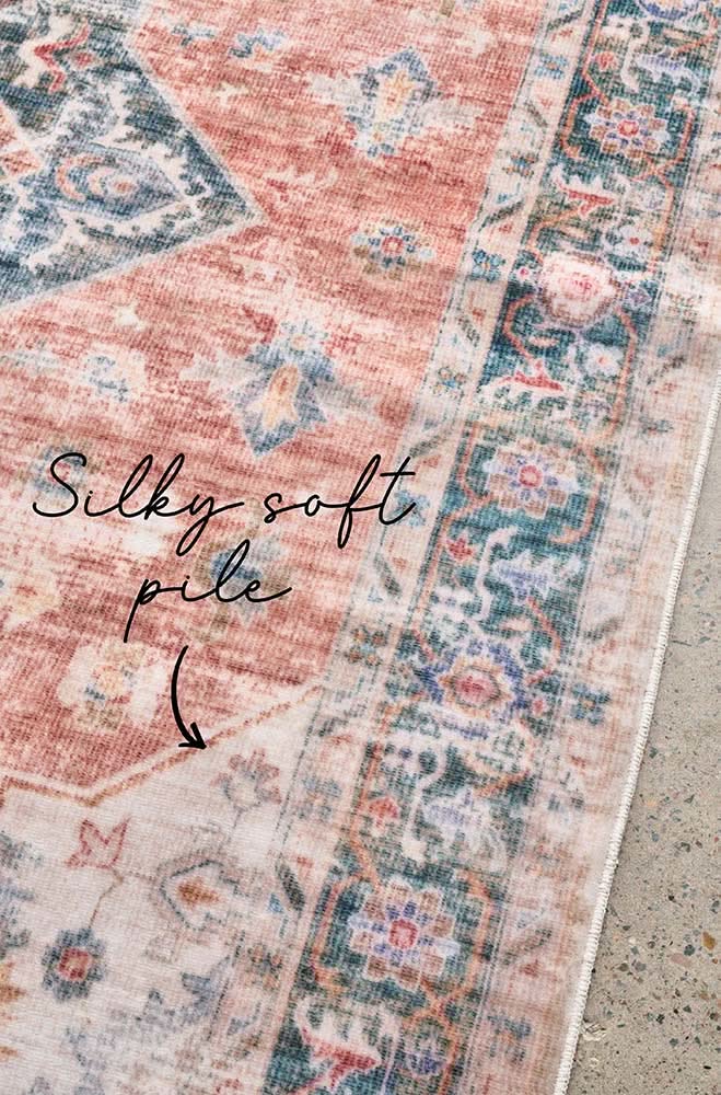 Revive Lila Rust machine washable rug – view 4