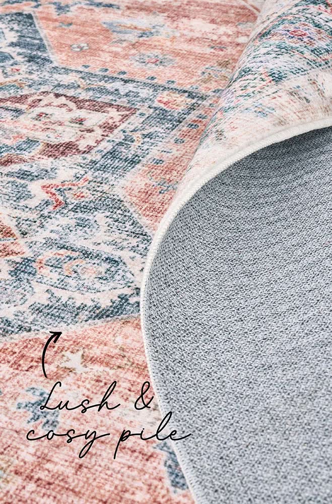 Revive Lila Rust machine washable rug – view 6
