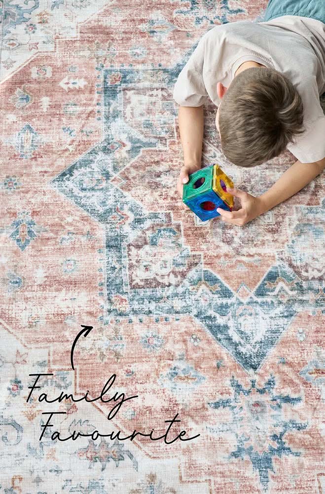 Revive Lila Rust machine washable rug – view 8