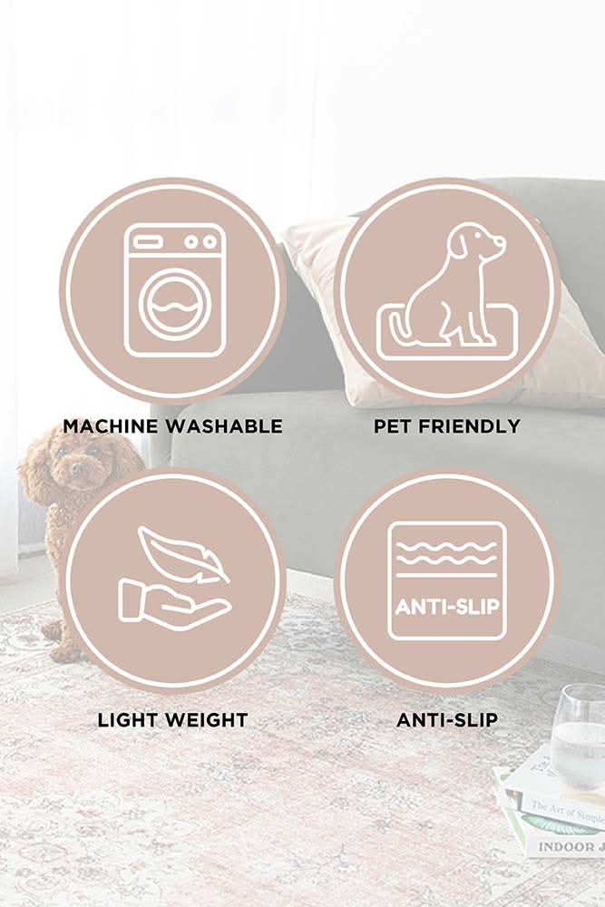 Revive Loni Natural machine washable rug – view 8