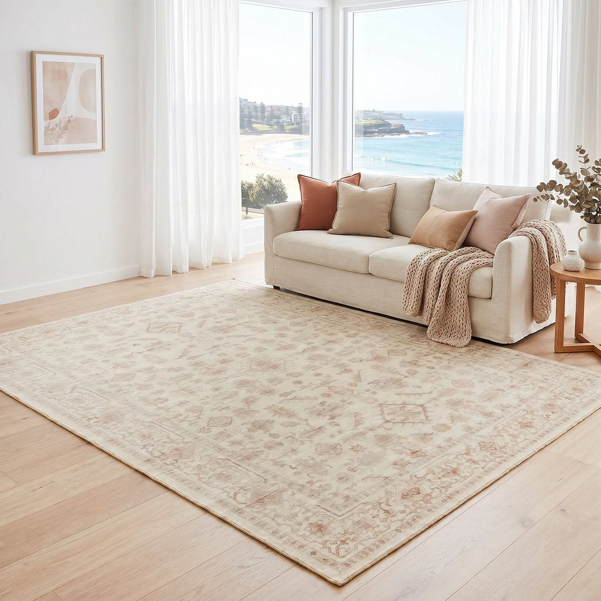 Revive Skye Natural machine washable rug – view 2