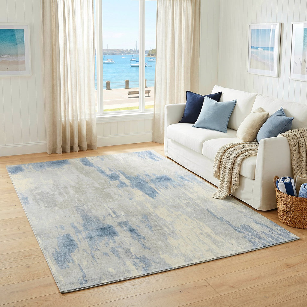 Revive Yari Blue machine washable rug – view 2