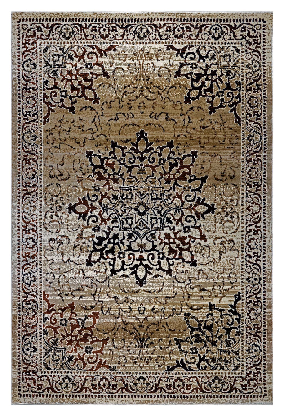 Sahara 892 Beige Turkish Rug, full rug view