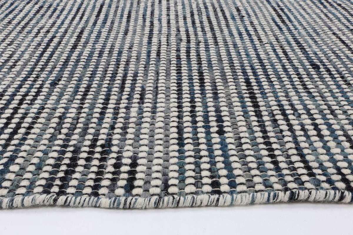 Nordic Teal Reversible Wool Rug wool rug – product view 5