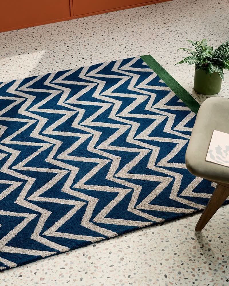 Scion Dhuria Blue Outdoor Rug 426318
