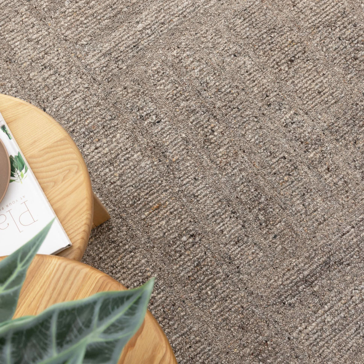 Seren Brown Grey Modern Wool Rug wool rug – product view 6