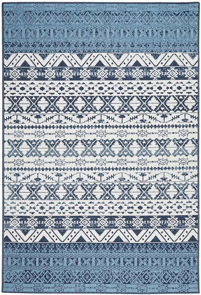 Shoreline 3333 White Blue Outdoor Rug