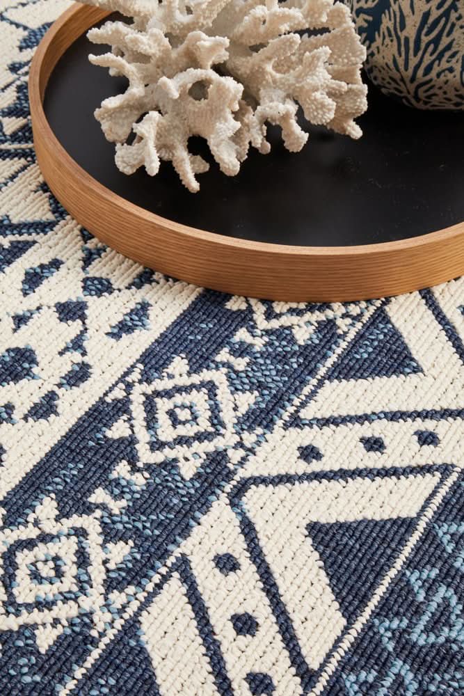 Shoreline 3333 White Blue Outdoor Rug