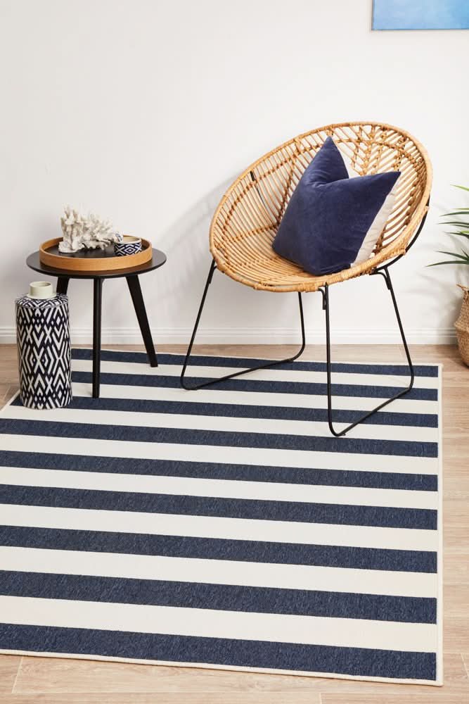 Shoreline 4444 Navy White Outdoor Rug