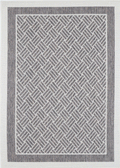 Terrazza Cream Geometric Ikat Bordered Rug - 1828/W71-E — room or full rug view