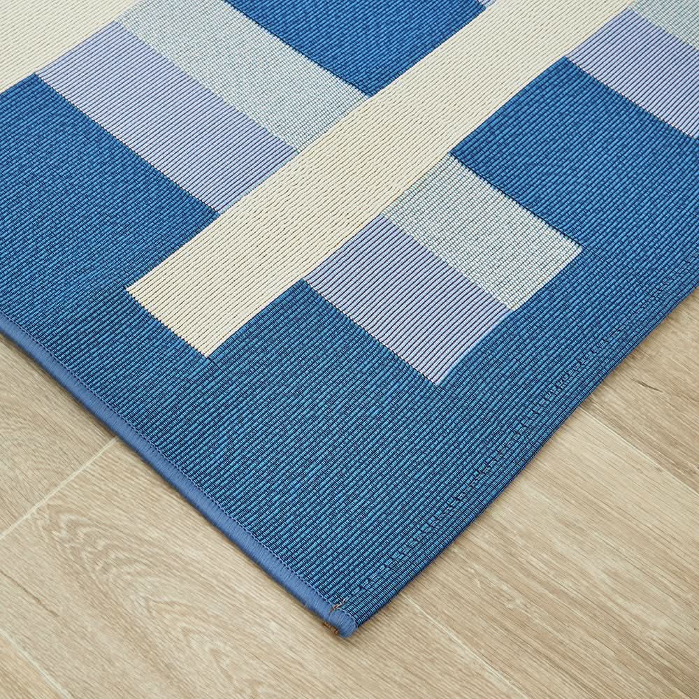 Veduta Lattice Blue Outdoor Rug