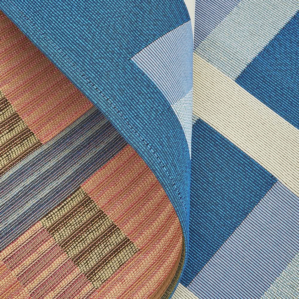 Veduta Lattice Blue Outdoor Rug