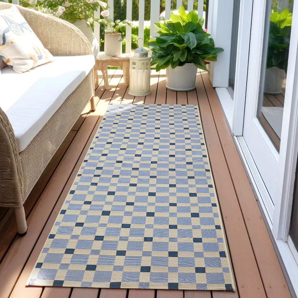 Veduta Tito Blue Outdoor Rug