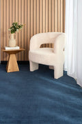 Vela Denim Viscose Rug - styled room
