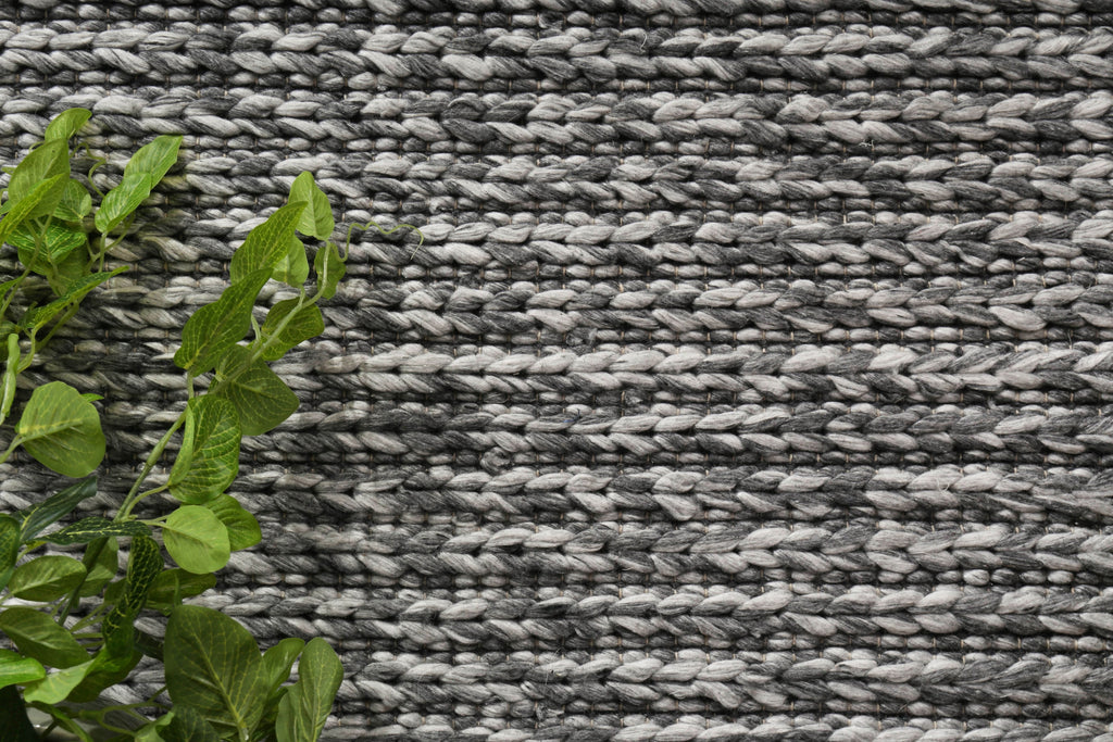 Harlow Cue Charcoal Wool Blend Rug wool rug – product view 2