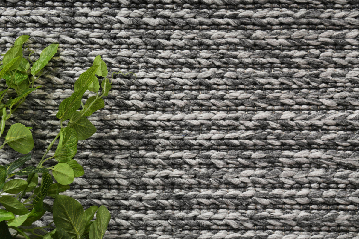 Harlow Cue Charcoal Wool Blend Rug wool rug – product view 2