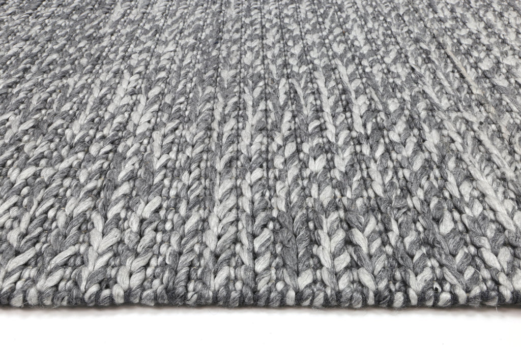 Harlow Cue Charcoal Wool Blend Rug wool rug – product view 3