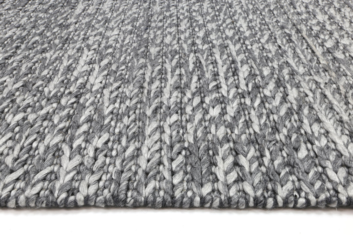 Harlow Cue Charcoal Wool Blend Rug wool rug – product view 3
