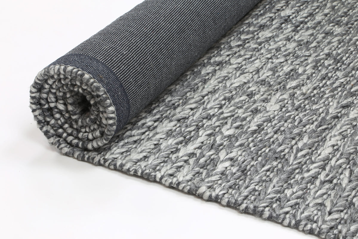 Harlow Cue Charcoal Wool Blend Rug wool rug – product view 5