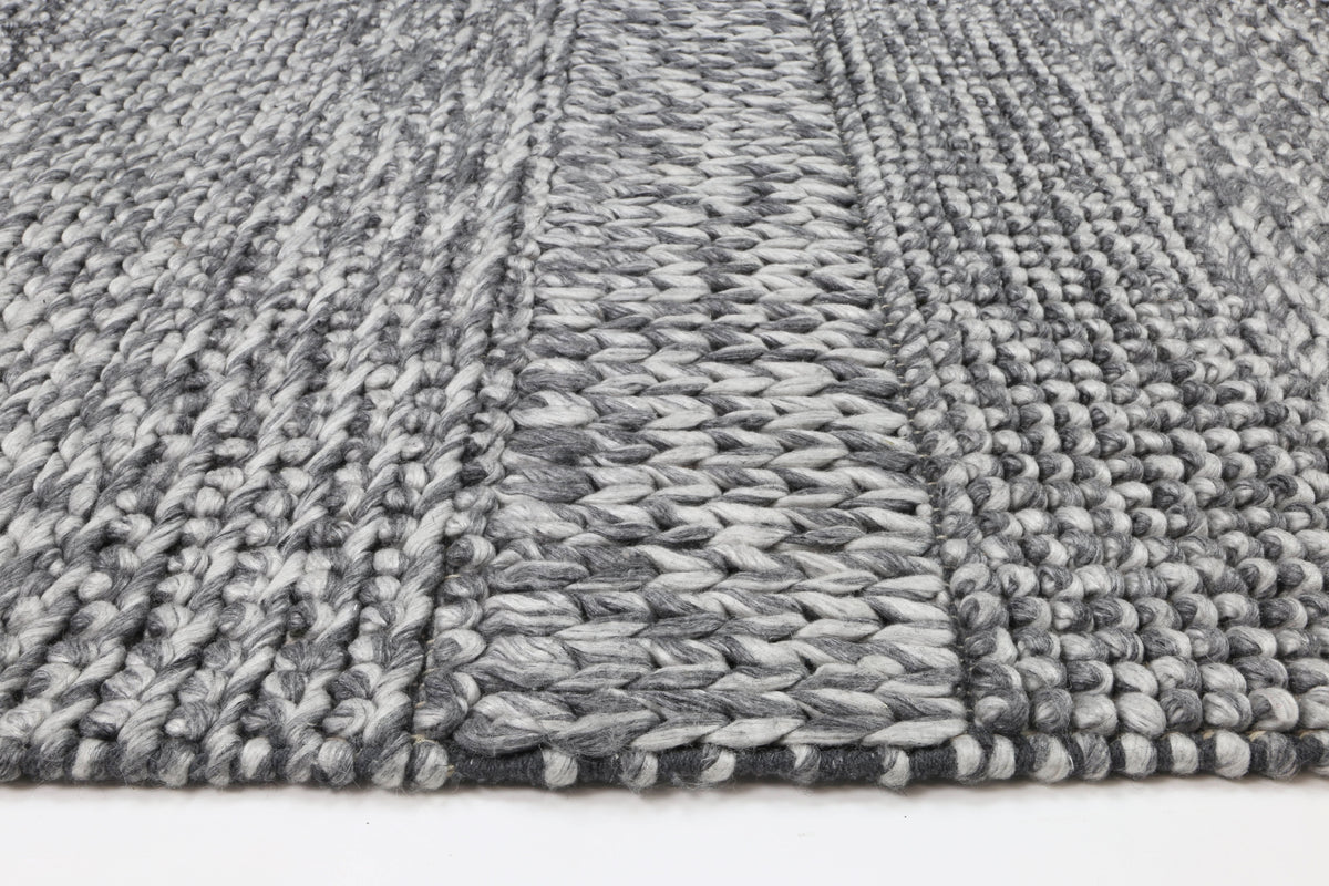 Harlow Grace Charcoal Wool Blend Rug wool rug – product view 3