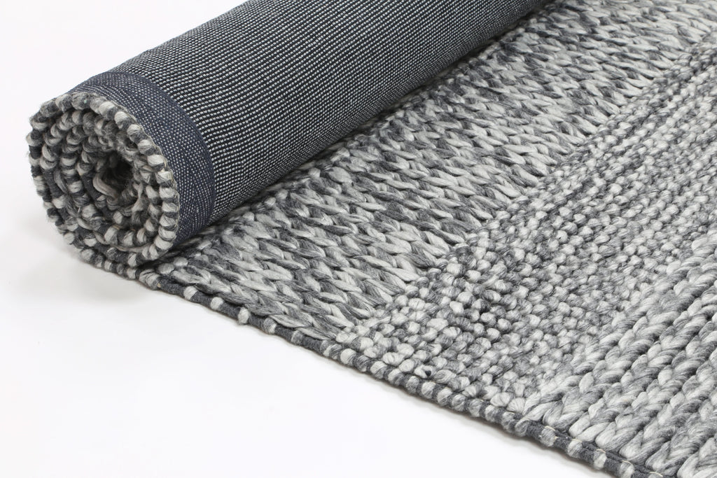 Harlow Grace Charcoal Wool Blend Rug wool rug – product view 5
