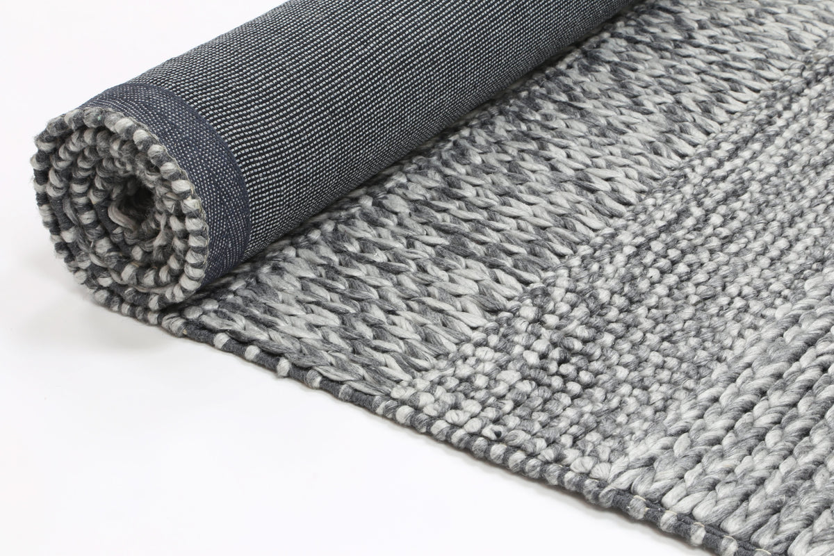 Harlow Grace Charcoal Wool Blend Rug wool rug – product view 5