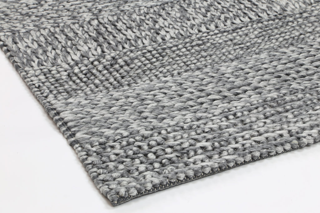 Harlow Grace Charcoal Wool Blend Rug wool rug – product view 6