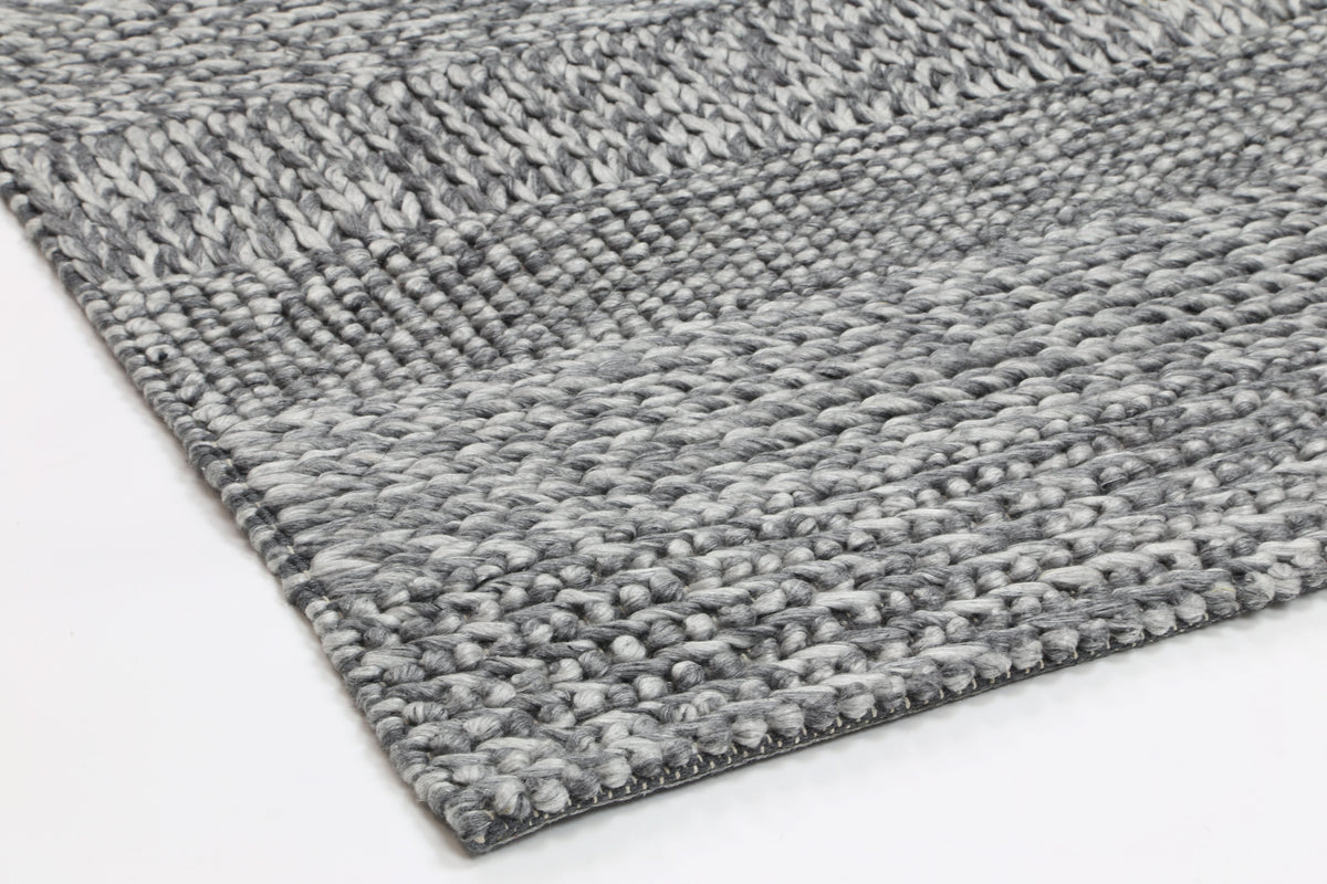 Harlow Grace Charcoal Wool Blend Rug wool rug – product view 6