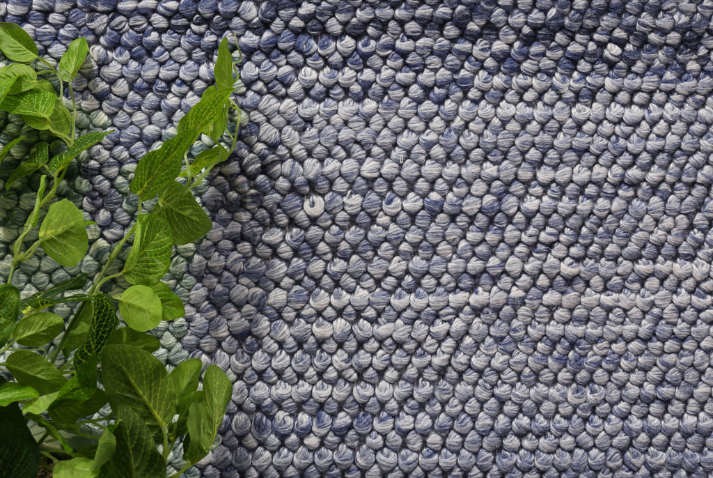 Harlow Loopy Blue Wool Blend Rug wool rug – product view 2