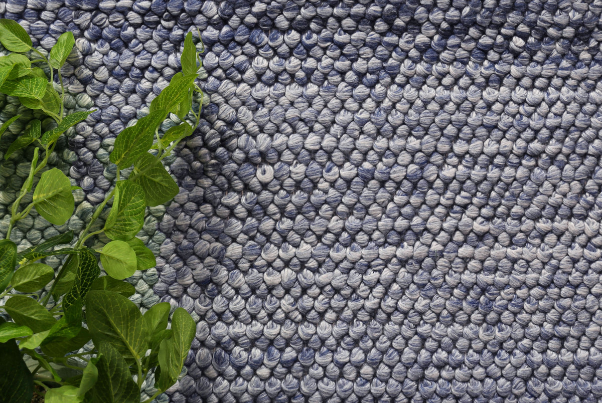Harlow Loopy Blue Wool Blend Rug wool rug – product view 2