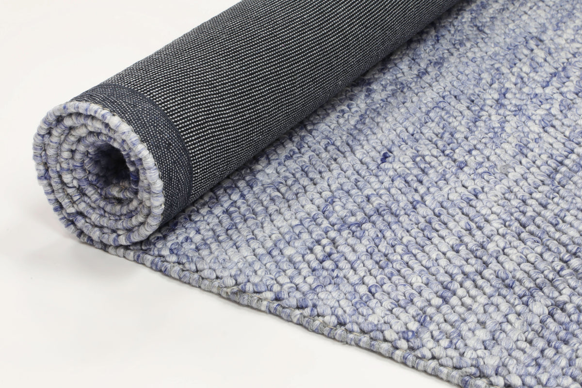Harlow Loopy Blue Wool Blend Rug wool rug – product view 5