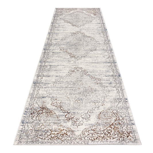 Anatolian Essence 626 Cream Hallway Runner-This exquisite collection is made up of highly versatile designs presented on multi-textured, stain-hiding backgrounds. The harmonious, soft tone colour-scheme used in these rugs makes this range suitable for a l