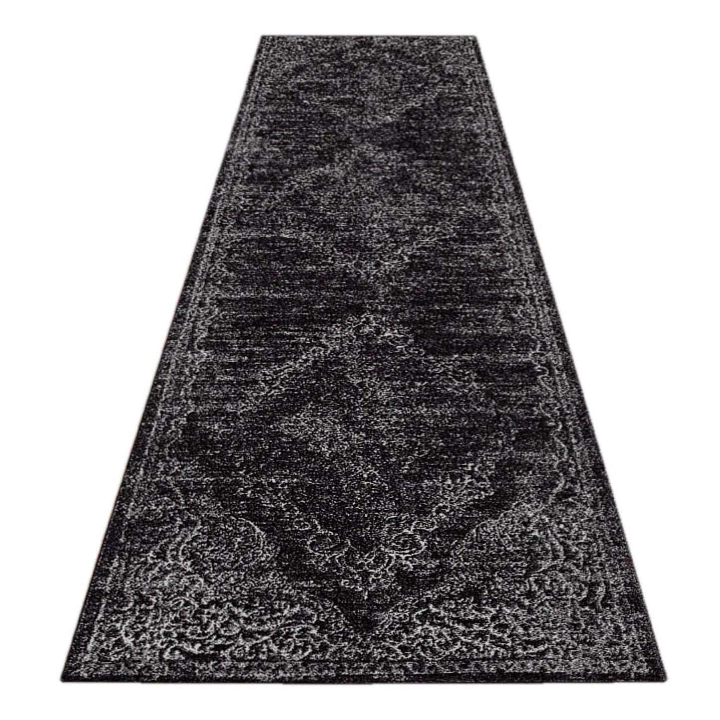 Anatolian Essence 626 Dk Grey Hallway Runner-This exquisite collection is made up of highly versatile designs presented on multi-textured, stain-hiding backgrounds. The harmonious, soft tone colour-scheme used in these rugs makes this range suitable for a