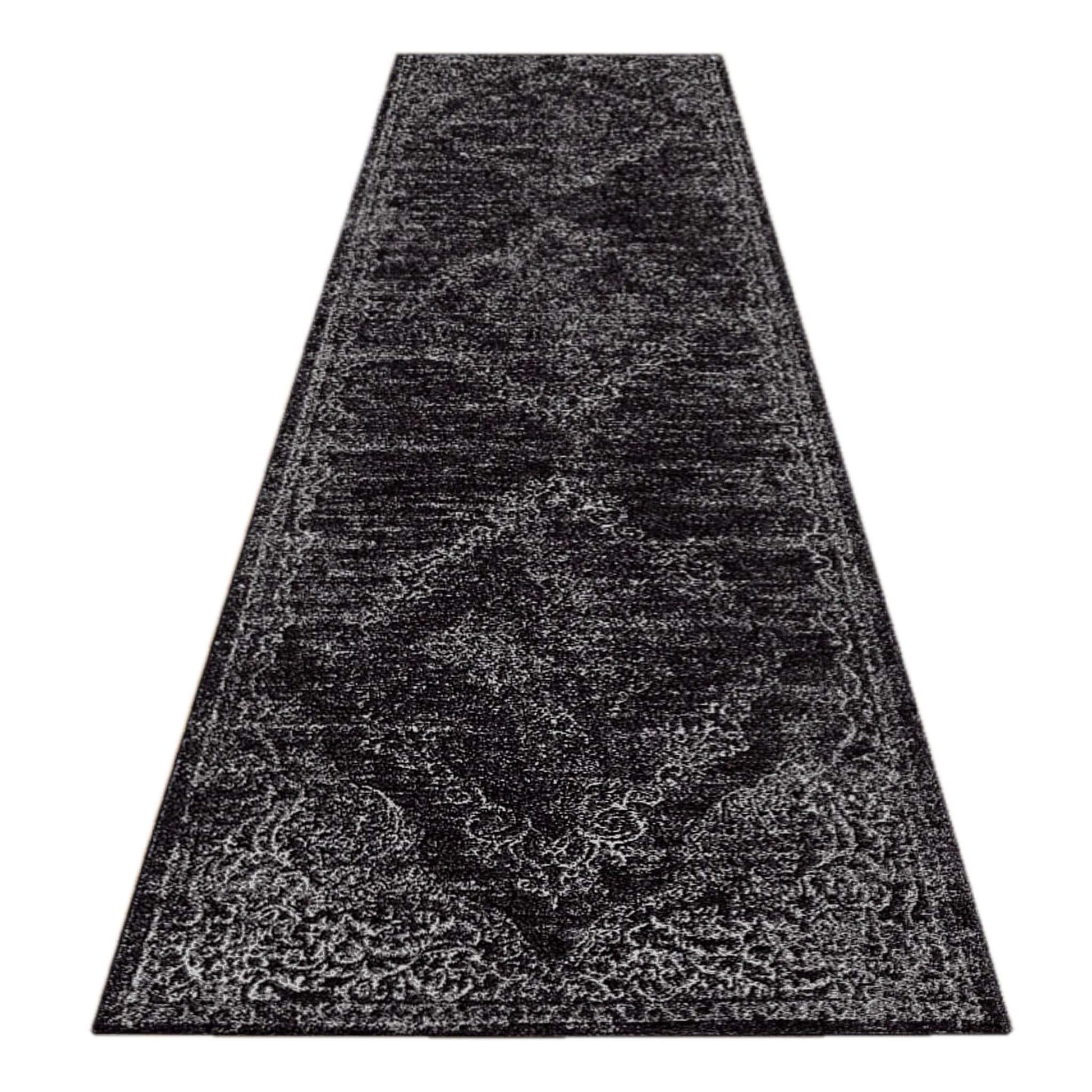 Anatolian Essence 626 Dk Grey Hallway Runner-This exquisite collection is made up of highly versatile designs presented on multi-textured, stain-hiding backgrounds. The harmonious, soft tone colour-scheme used in these rugs makes this range suitable for a